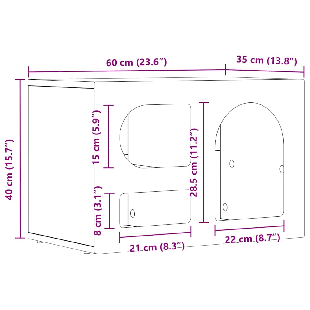 TV-skab ELST 60 x 35 x 40 cm Hvid Konstrueret træ