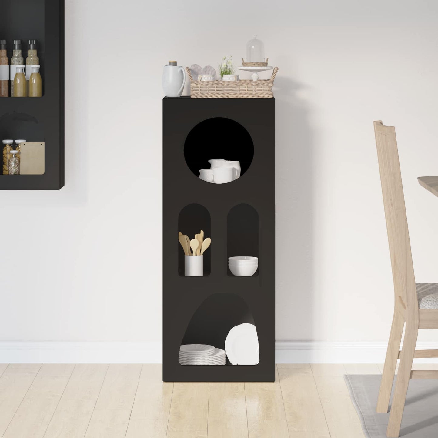 Sideboard ELST Sort 40 x 35 x 100.5 cm Konstrueret træ