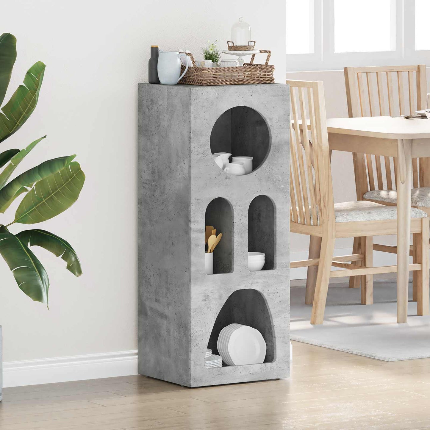 Sideboard ELST Beton Grå 40 x 35 x 100.5 cm Konstrueret træ