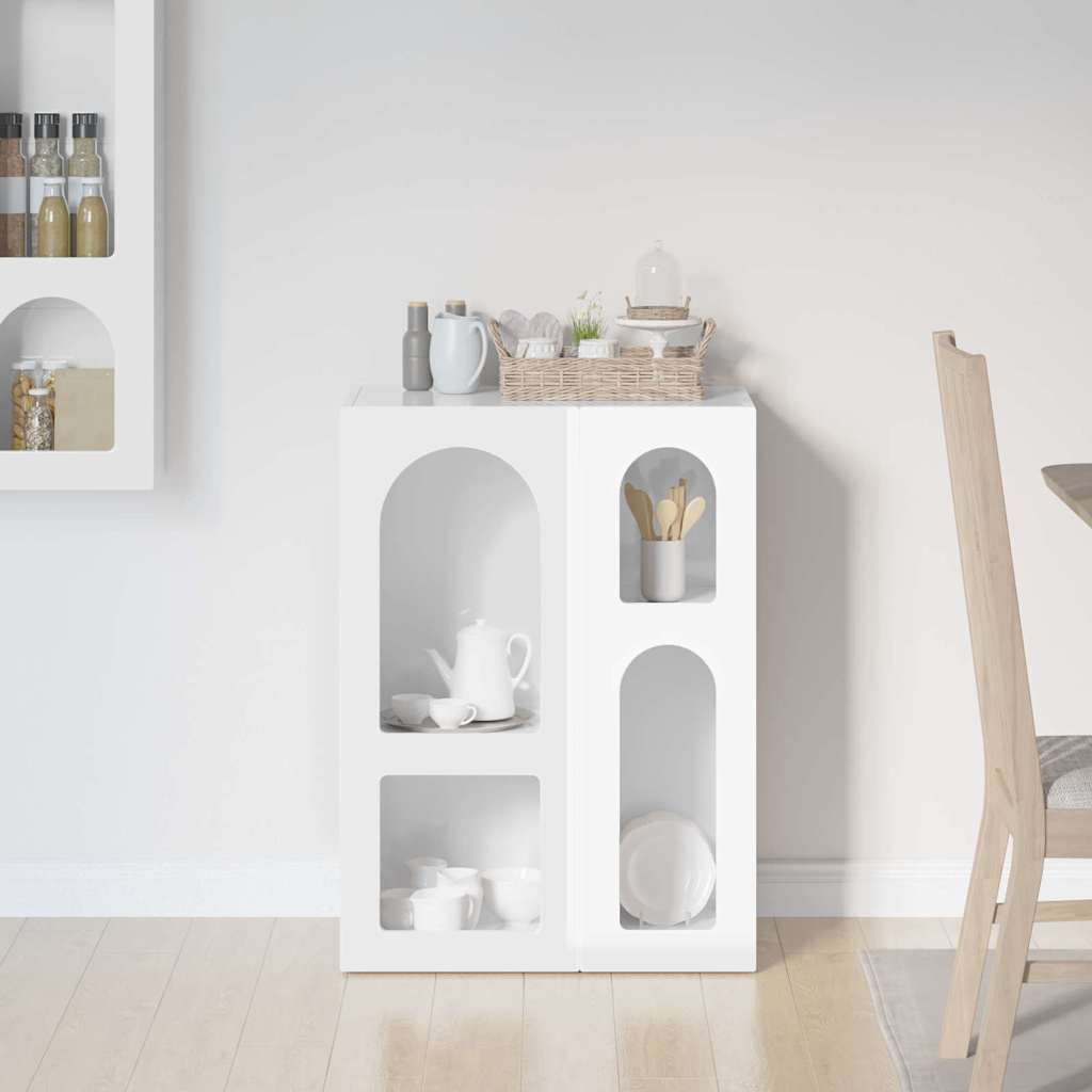 Sideboard ELST Høj gloss hvid 59 x 35 x 80.5 cm Konstrueret træ