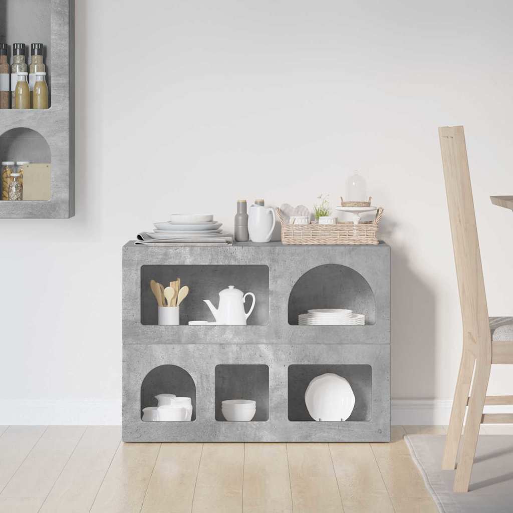 Sideboard ELST Beton Grå 80,5 x 35 x 59 cm Konstrueret træ