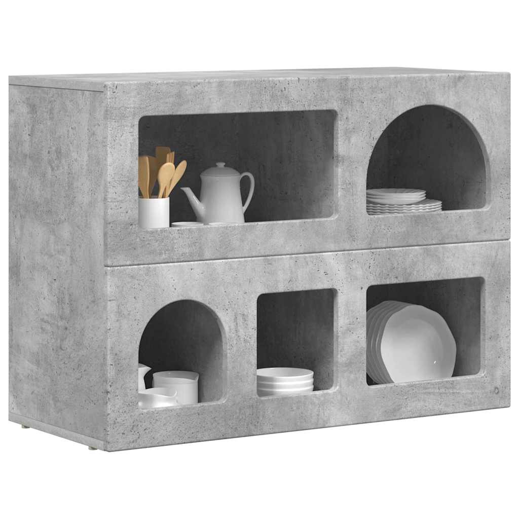 Sideboard ELST Beton Grå 80,5 x 35 x 59 cm Konstrueret træ