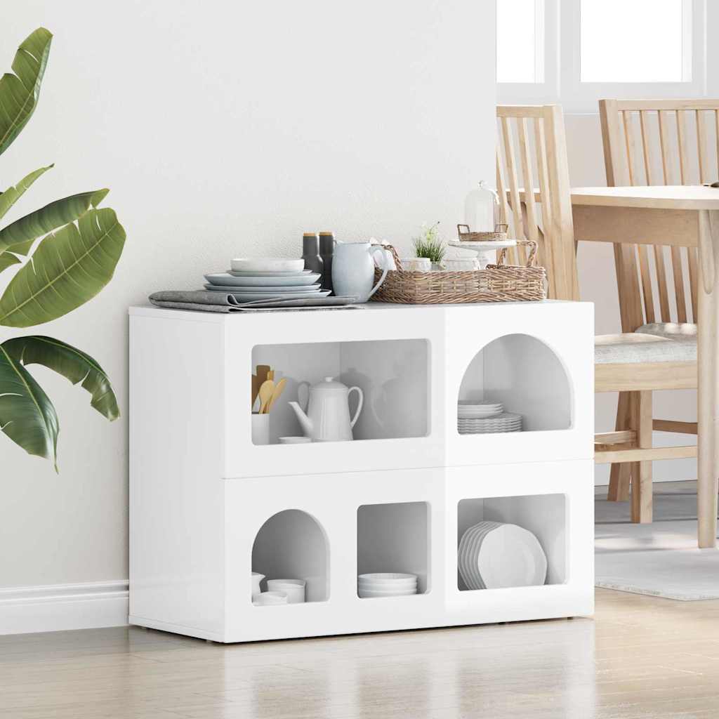 Sideboard ELST Høj gloss hvid 80,5 x 35 x 59 cm Konstrueret træ