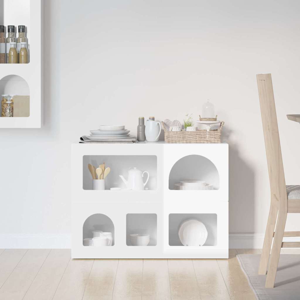 Sideboard ELST Høj gloss hvid 80,5 x 35 x 59 cm Konstrueret træ