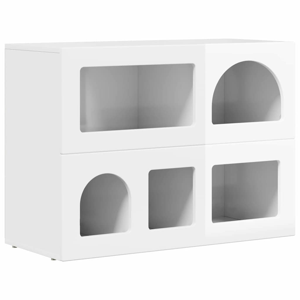 Sideboard ELST Høj gloss hvid 80,5 x 35 x 59 cm Konstrueret træ