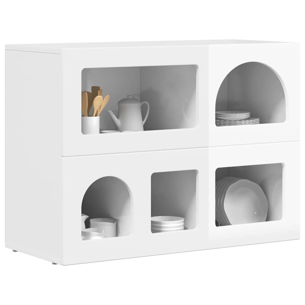 Sideboard ELST Høj gloss hvid 80,5 x 35 x 59 cm Konstrueret træ