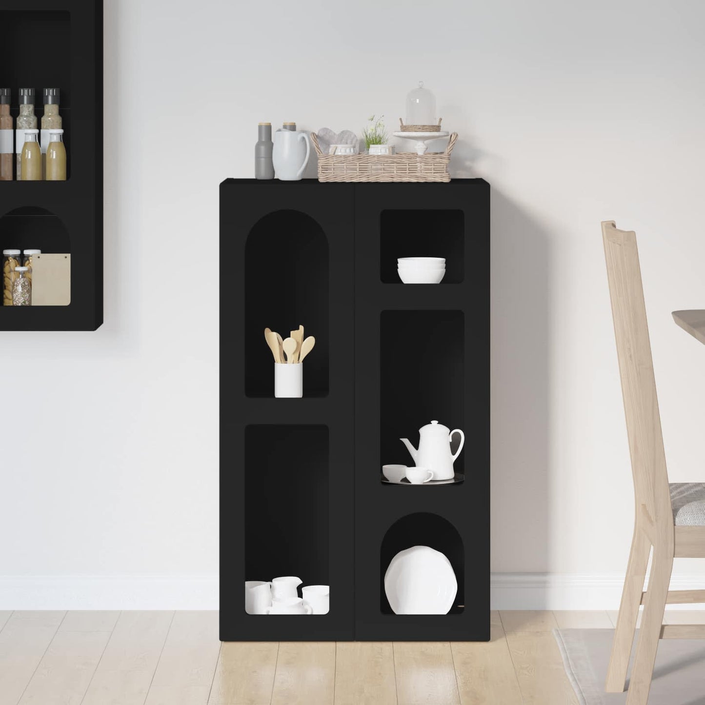 Sideboard ELST Sort 59 x 35 x 100,5 cm Konstrueret træ