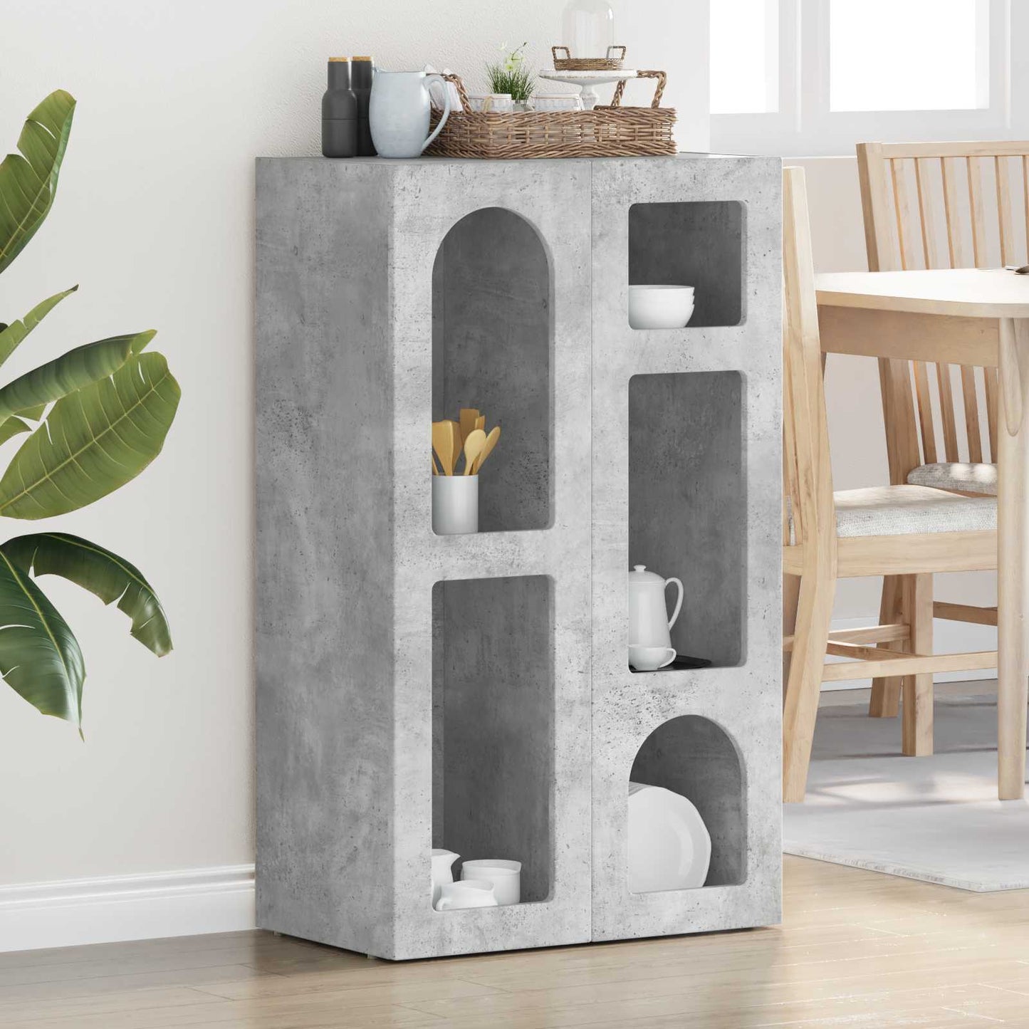 Sideboard ELST Beton Grå 59 x 35 x 100,5 cm Konstrueret træ