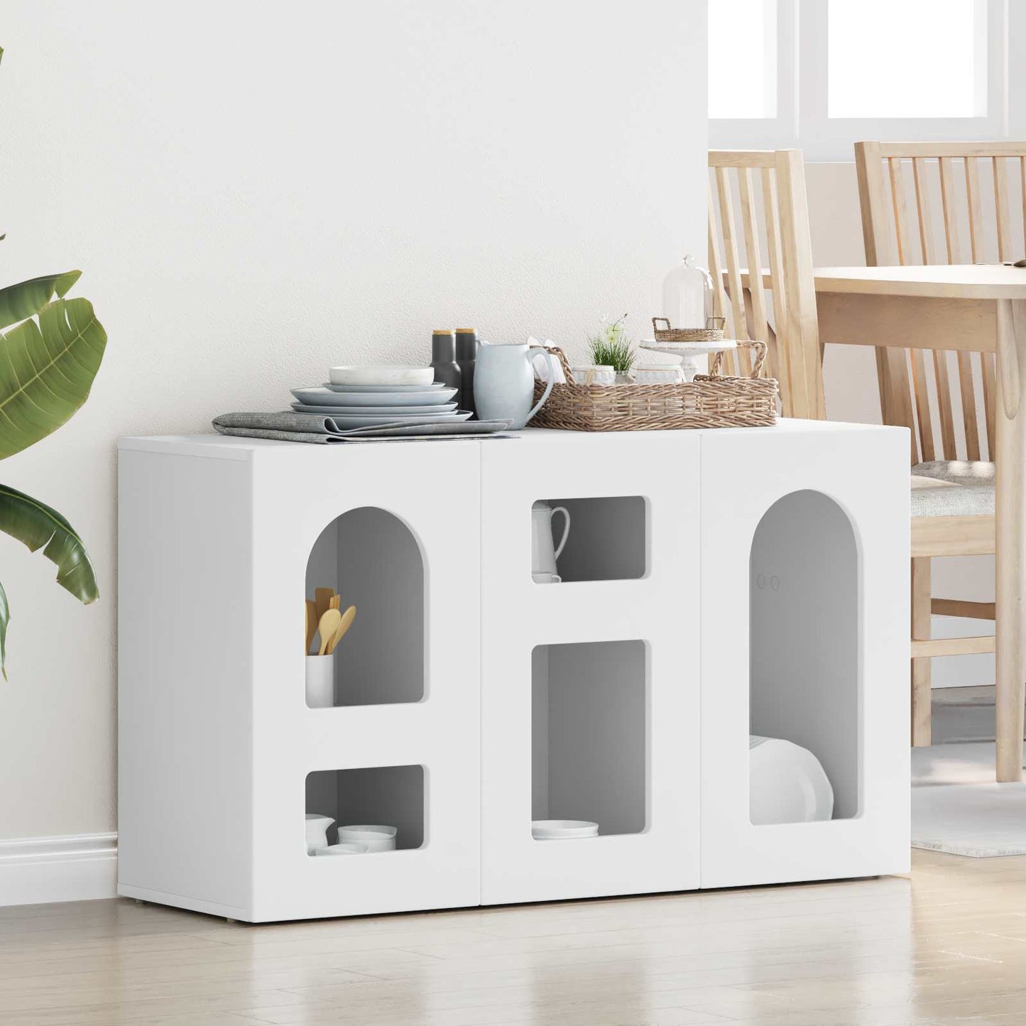 Sideboard ELST Hvid 100 x 35 x 59 cm Konstrueret træ