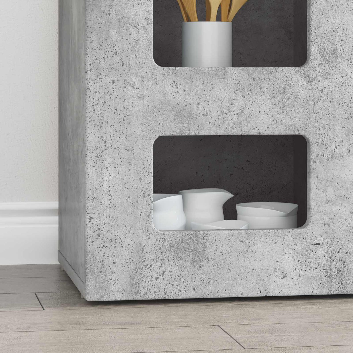 Sideboard ELST Beton Grå 100 x 35 x 59 cm Konstrueret træ
