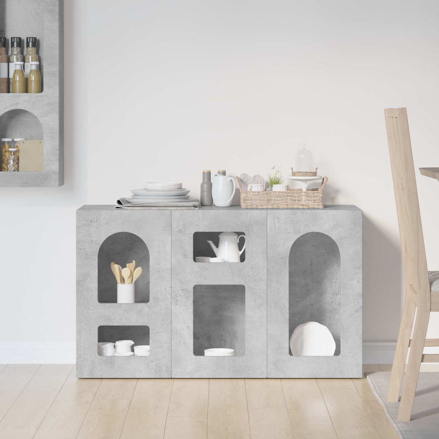 Sideboard ELST Beton Grå 100 x 35 x 59 cm Konstrueret træ