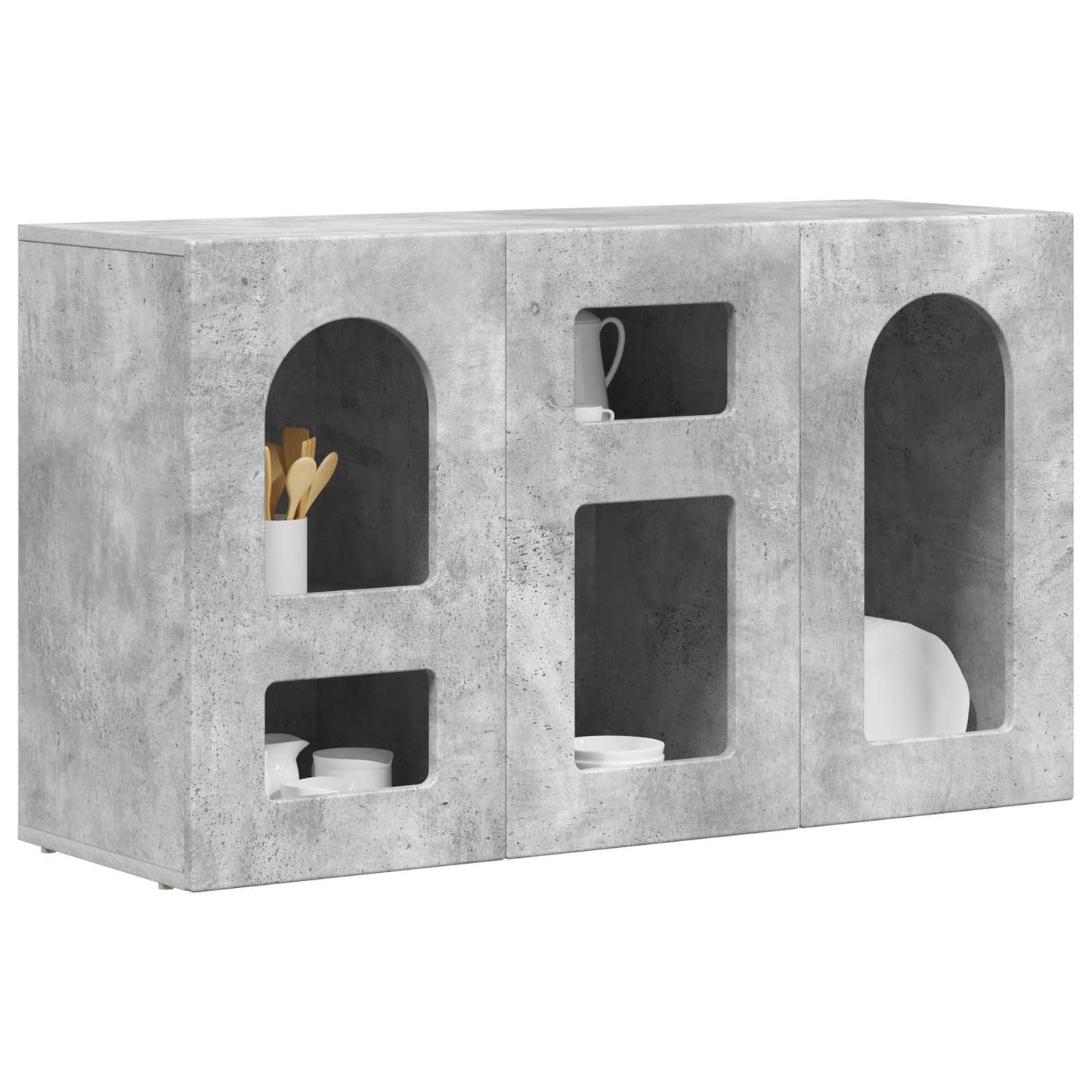 Sideboard ELST Beton Grå 100 x 35 x 59 cm Konstrueret træ