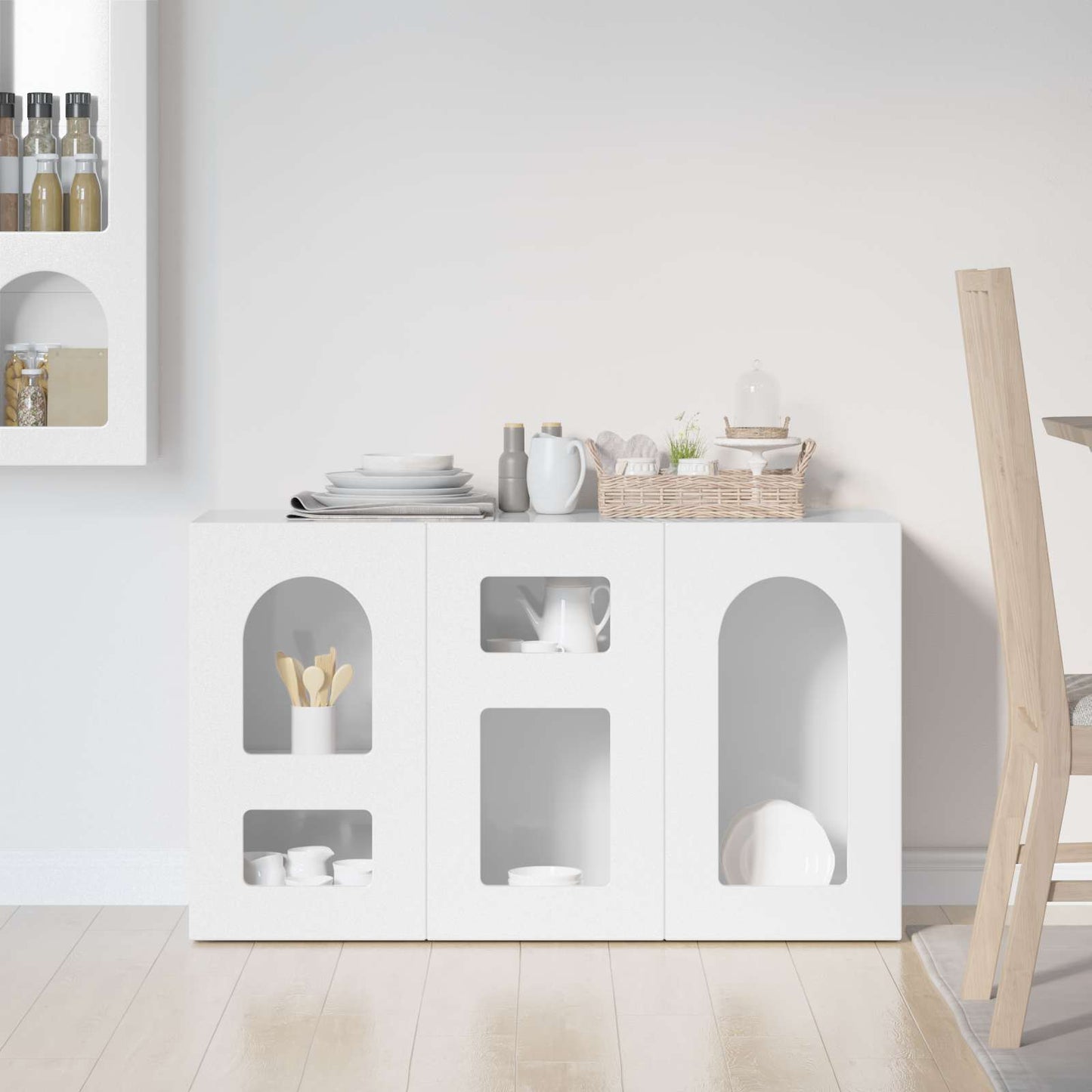 Sideboard ELST Høj gloss hvid 100 x 35 x 59 cm Konstrueret træ
