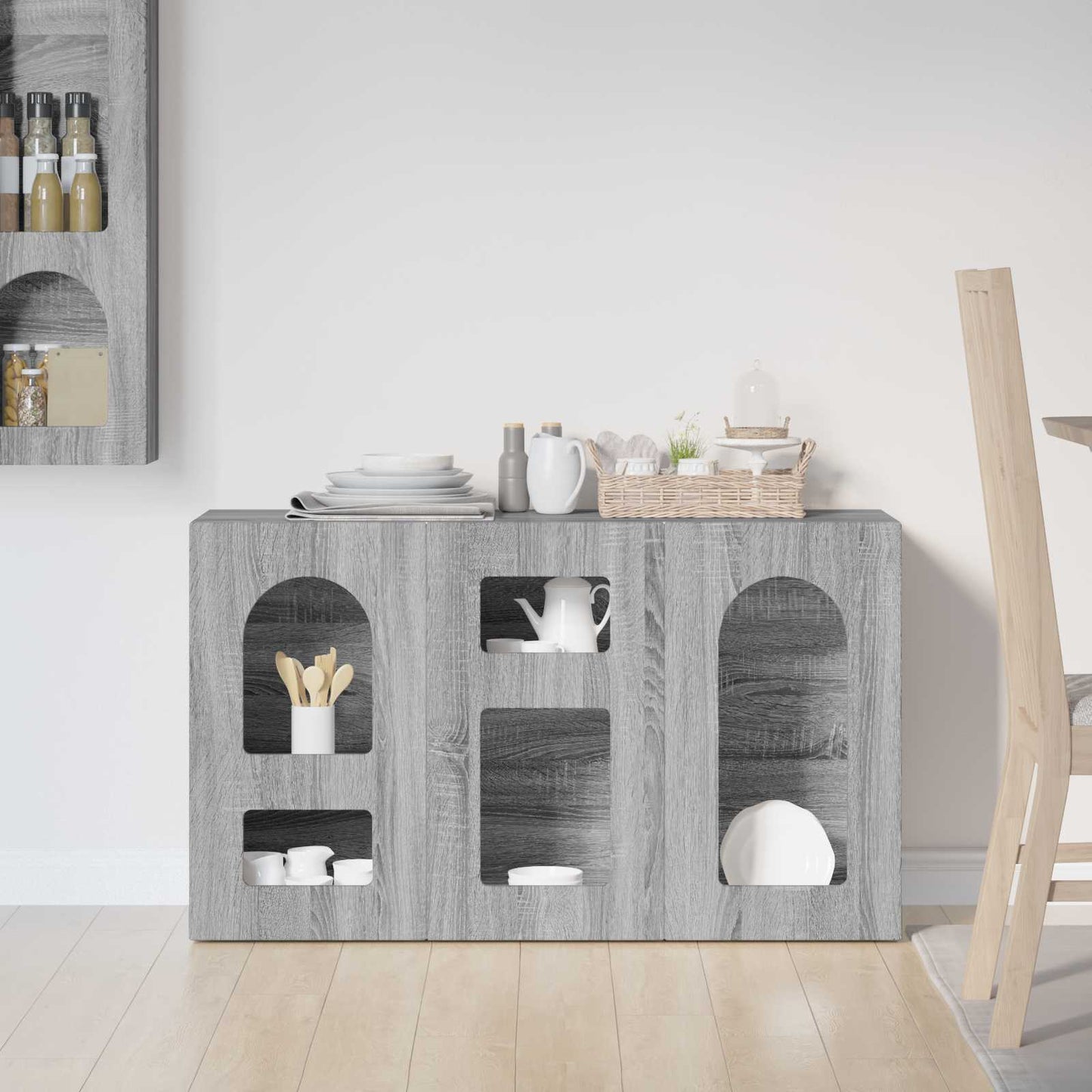 Sideboard ELST Grå Sonoma 100 x 35 x 59 cm Konstrueret træ