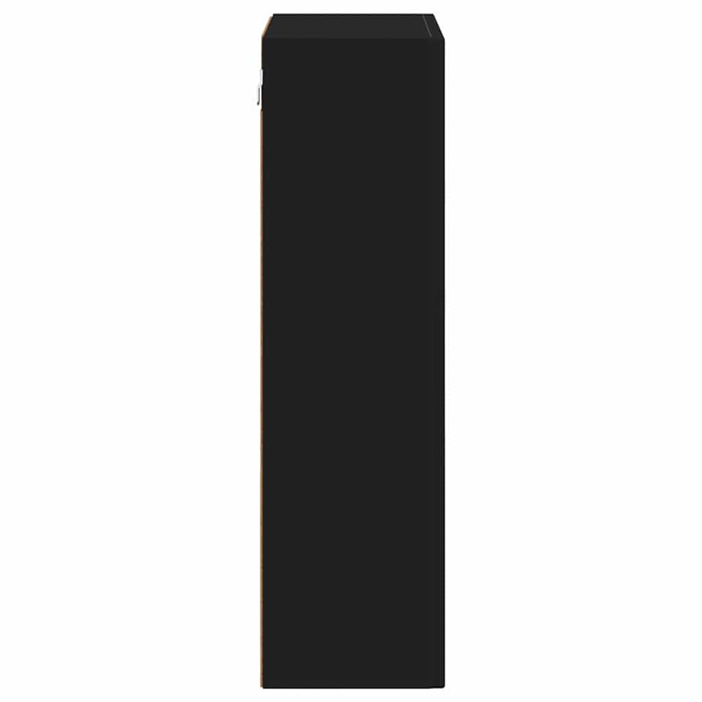 Hængeskab med hylde ELST Sort 59 x 20 x 71,5 cm Konstrueret træ