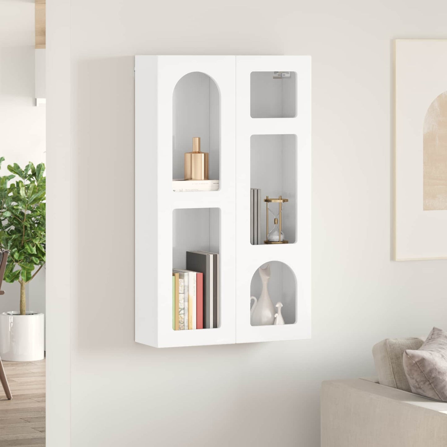 Hængeskab ELST Hvid højglans 59 x 20 x 100 cm Konstrueret træ