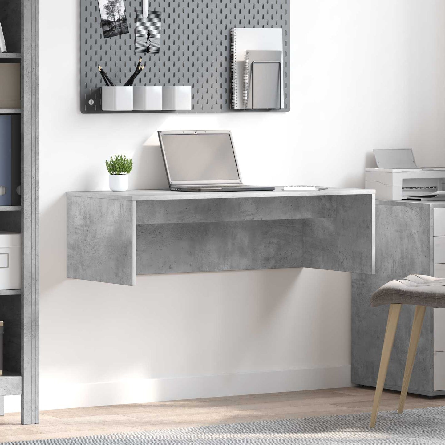 Væghængt skrivebord Beton Grå 100 x 45 x 30 cm Konstrueret træ