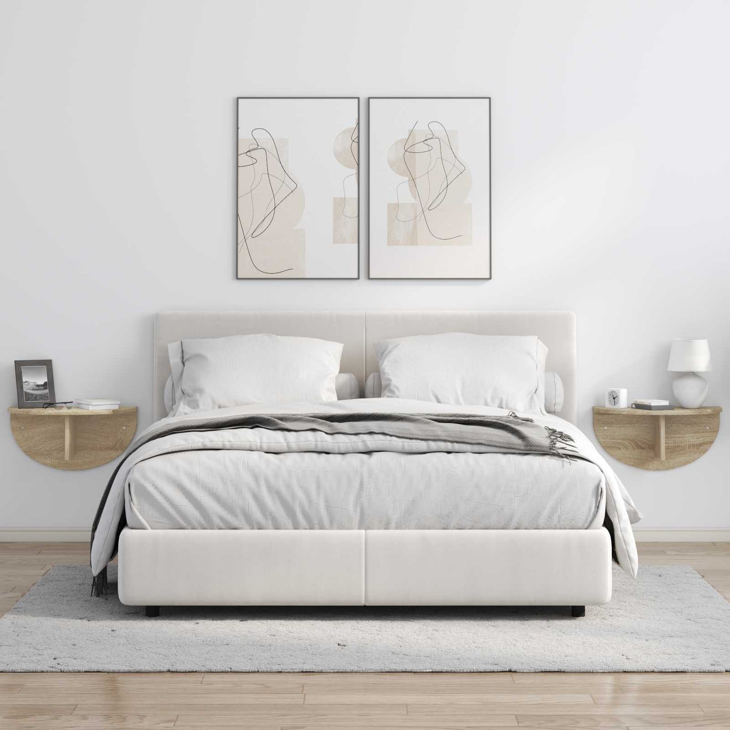 Væghylde 2 pcs Sonoma eg 48 x 24 x 24 cm Konstrueret træ