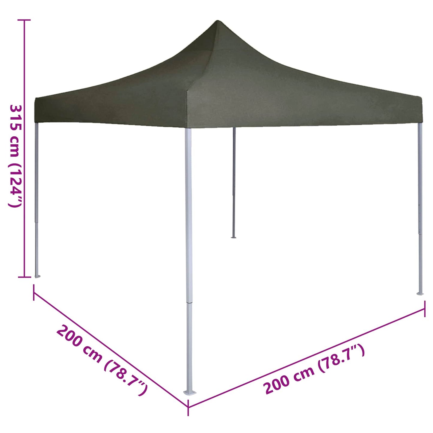Party Tent 200 x 200 x 315 cm Antracit Oxford stof