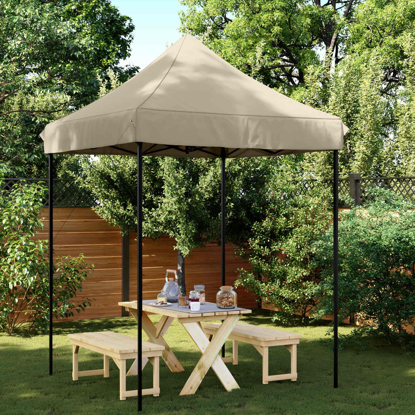 Party Tent 200 x 200 x 306 cm Gråbrun Oxford stof