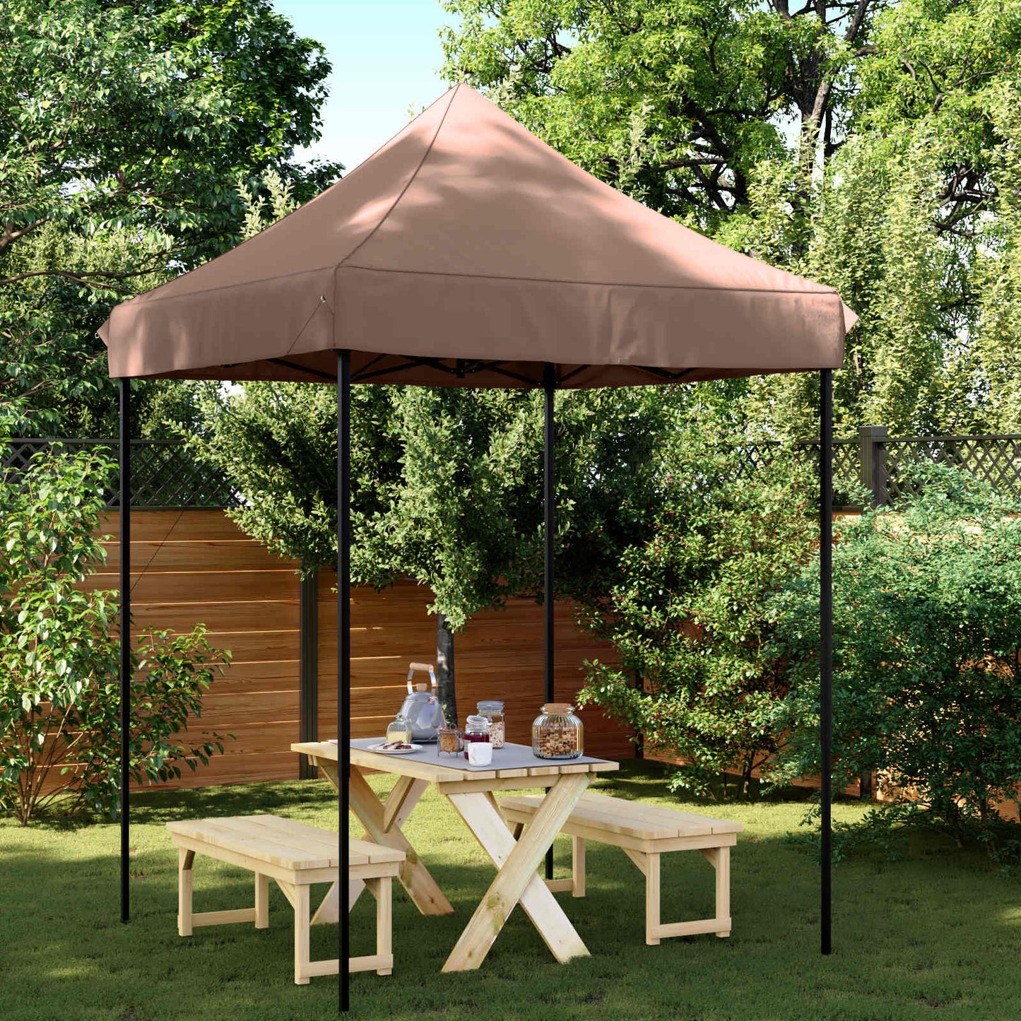 Party Tent 200 x 200 x 306 cm Brun Oxford stof