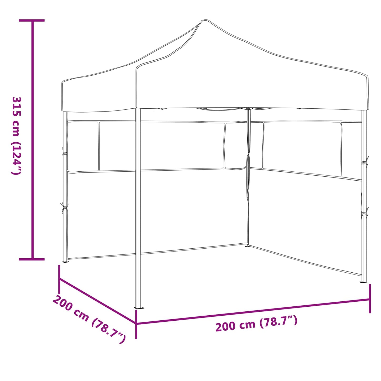 Party Tent 200 x 200 x 315 cm Antracit Oxford stof