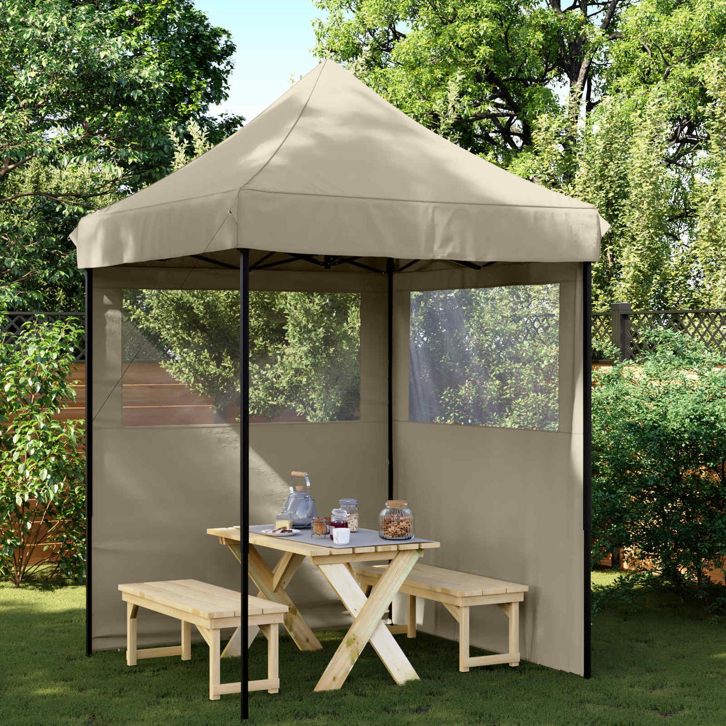 Party Tent 200 x 200 x 306 cm Gråbrun Oxford stof