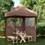 Party Tent 200 x 200 x 306 cm Brun Oxford stof