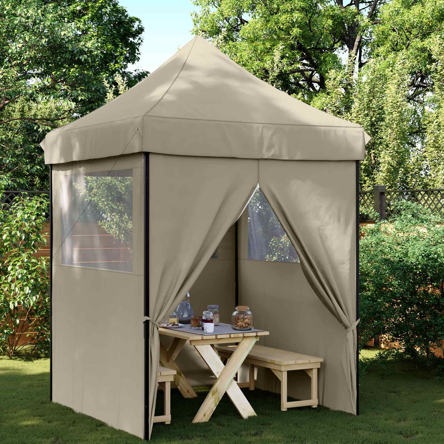 Party Tent 200 x 200 x 306 cm Gråbrun Oxford stof