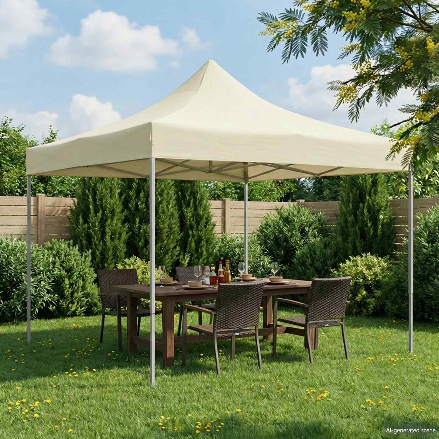 Party Tent 291 x 291 x 315 cm Cremefarvet Oxford stof
