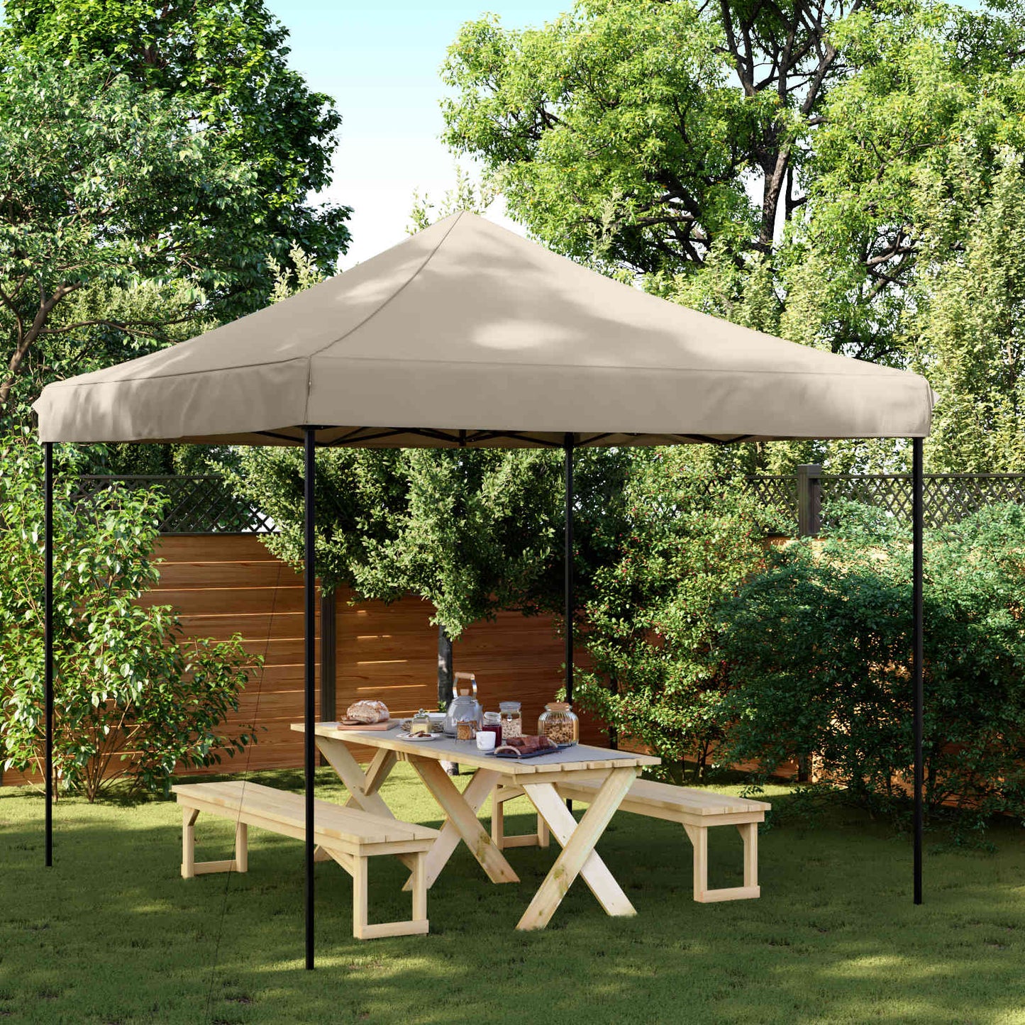 Party Tent 292 x 292 x 315 cm Gråbrun Oxford stof