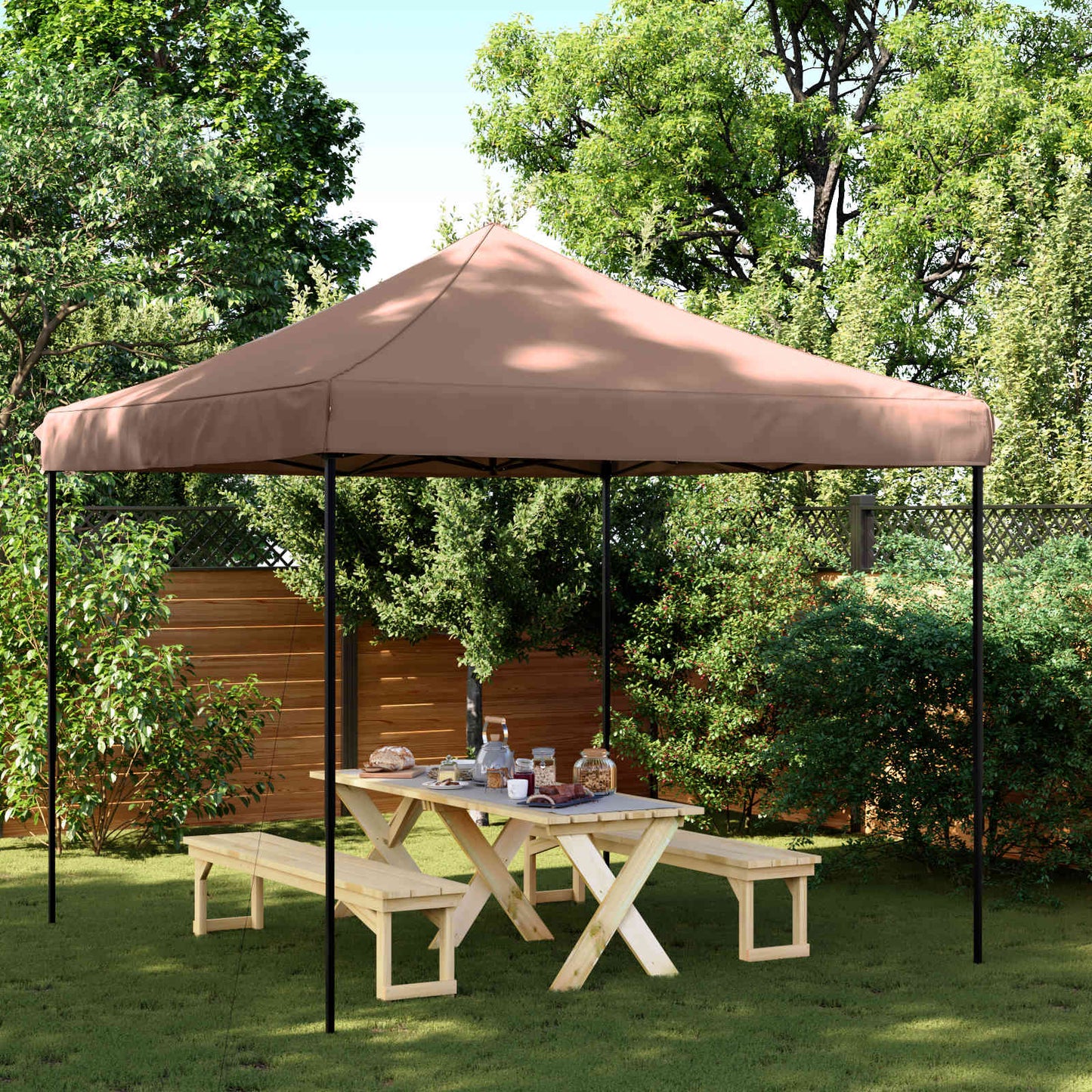 Party Tent 292 x 292 x 315 cm Brun Oxford stof