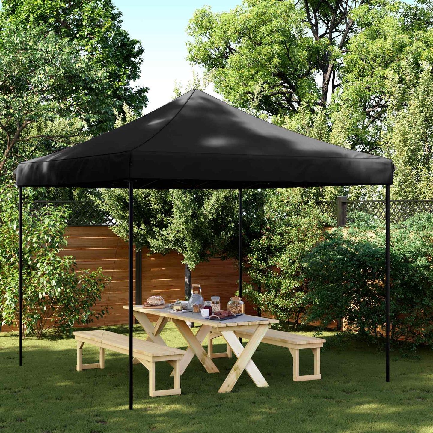 Party Tent 292 x 292 x 315 cm Sort Oxford stof