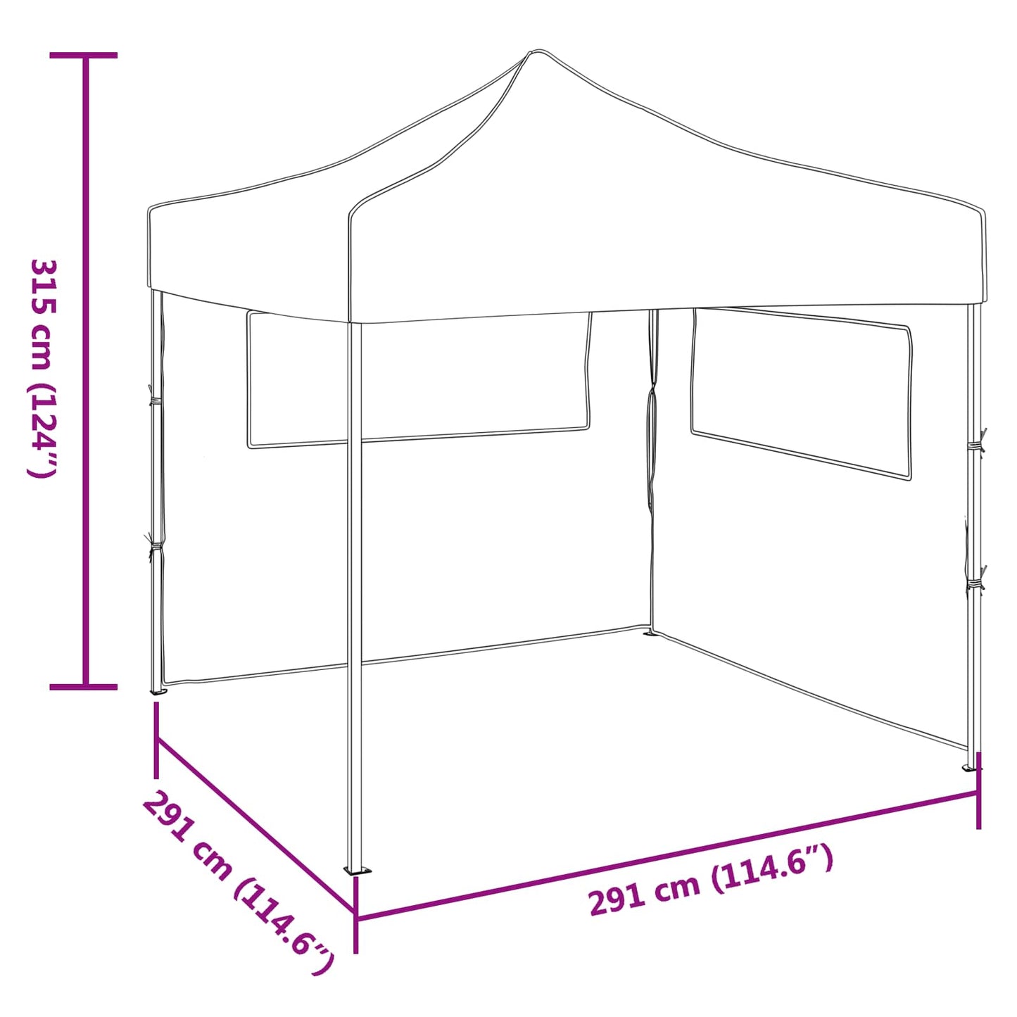 Party Tent 292 x 292 x 315 cm Grøn Oxford stof