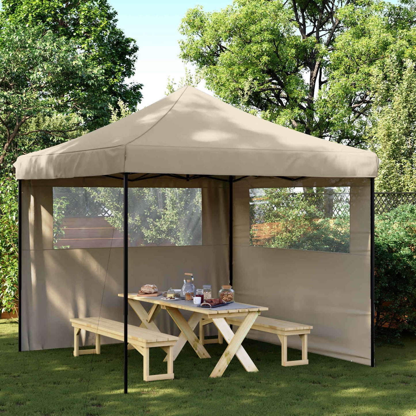 Party Tent 292 x 292 x 315 cm Gråbrun Oxford stof