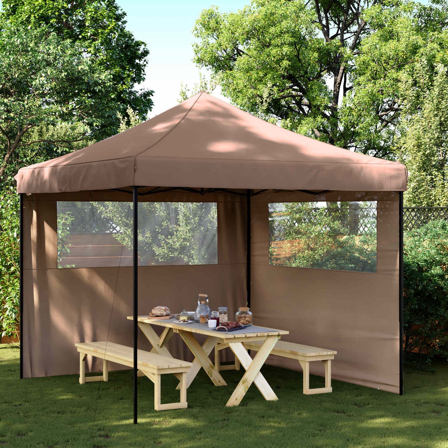 Party Tent 292 x 292 x 315 cm Brun Oxford stof