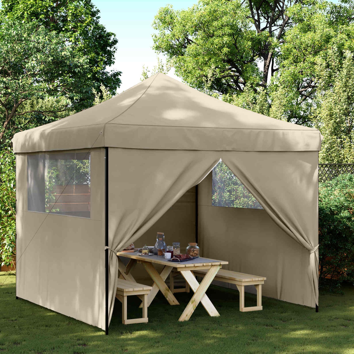 Party Tent 292 x 292 x 315 cm Gråbrun Oxford stof