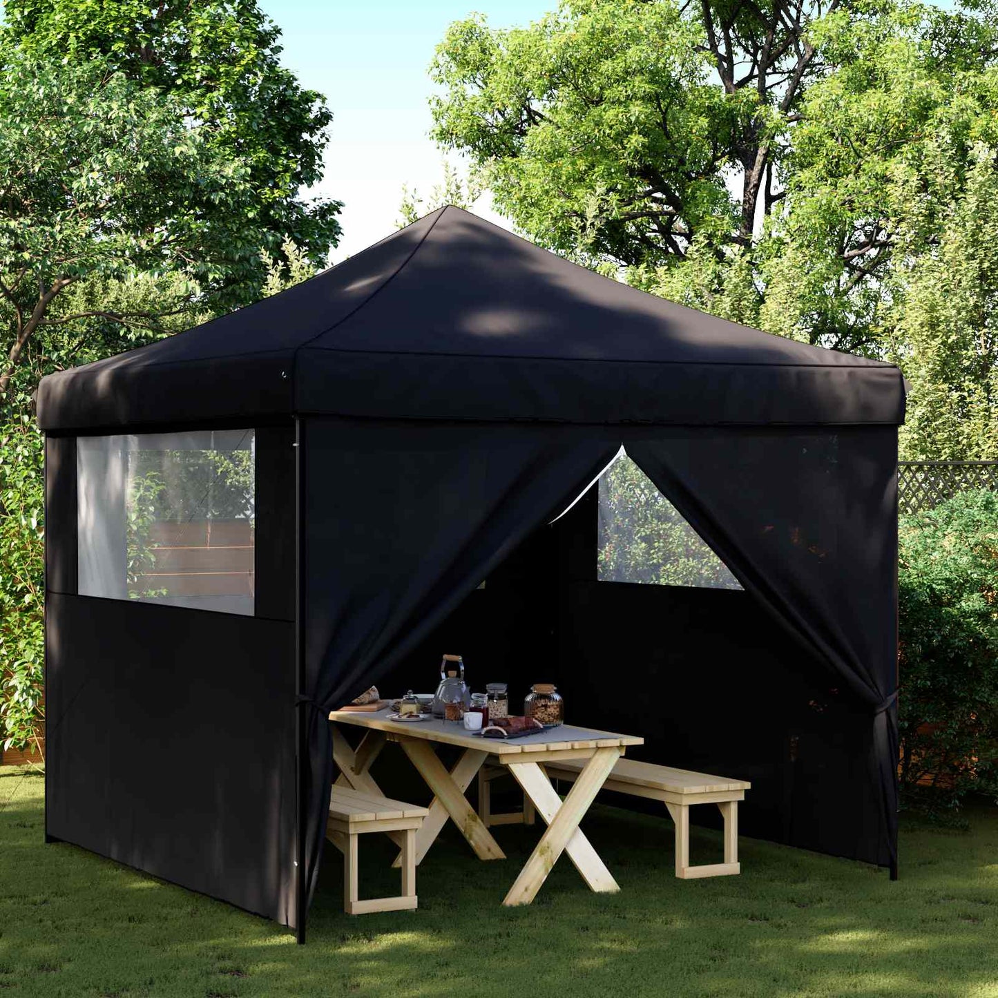 Party Tent 292 x 292 x 315 cm Sort Oxford stof