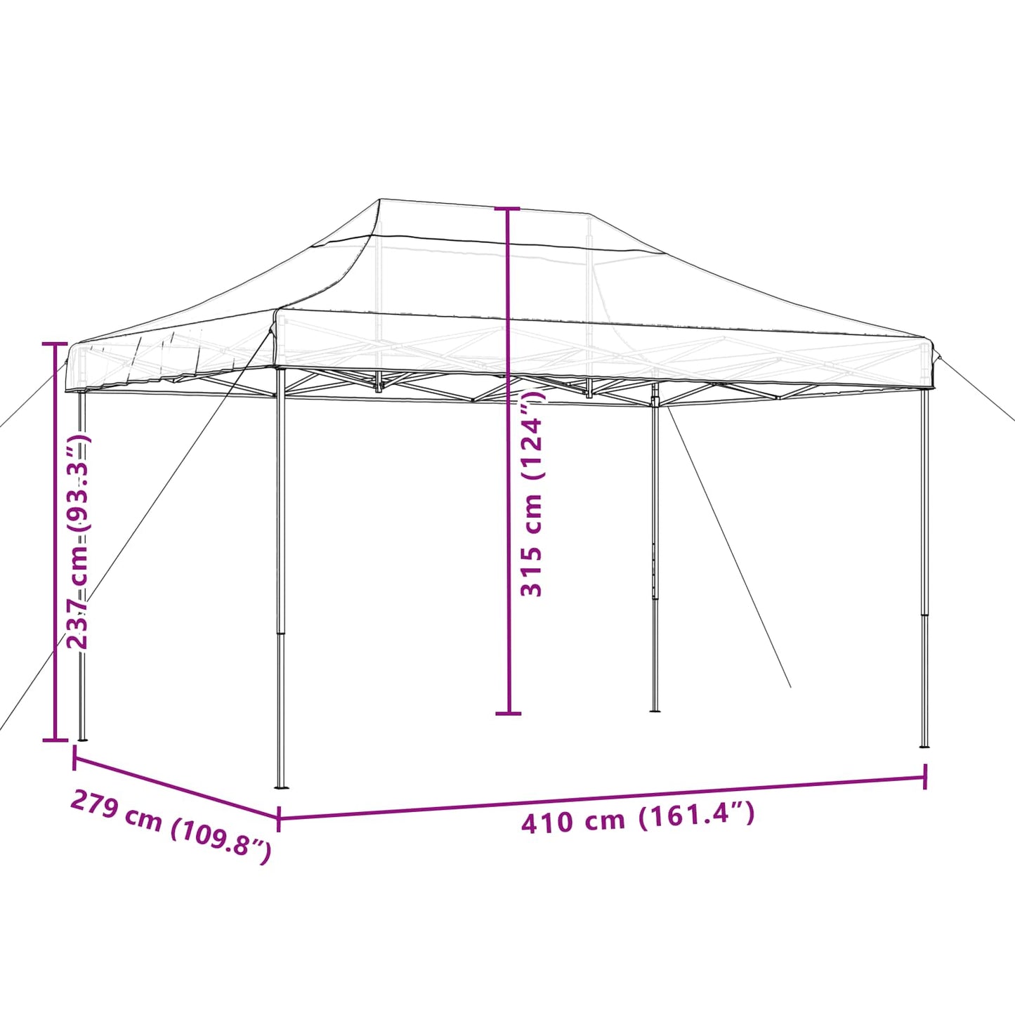 Party Tent 279 x 410 x 315 cm Terrakotta Oxford stof