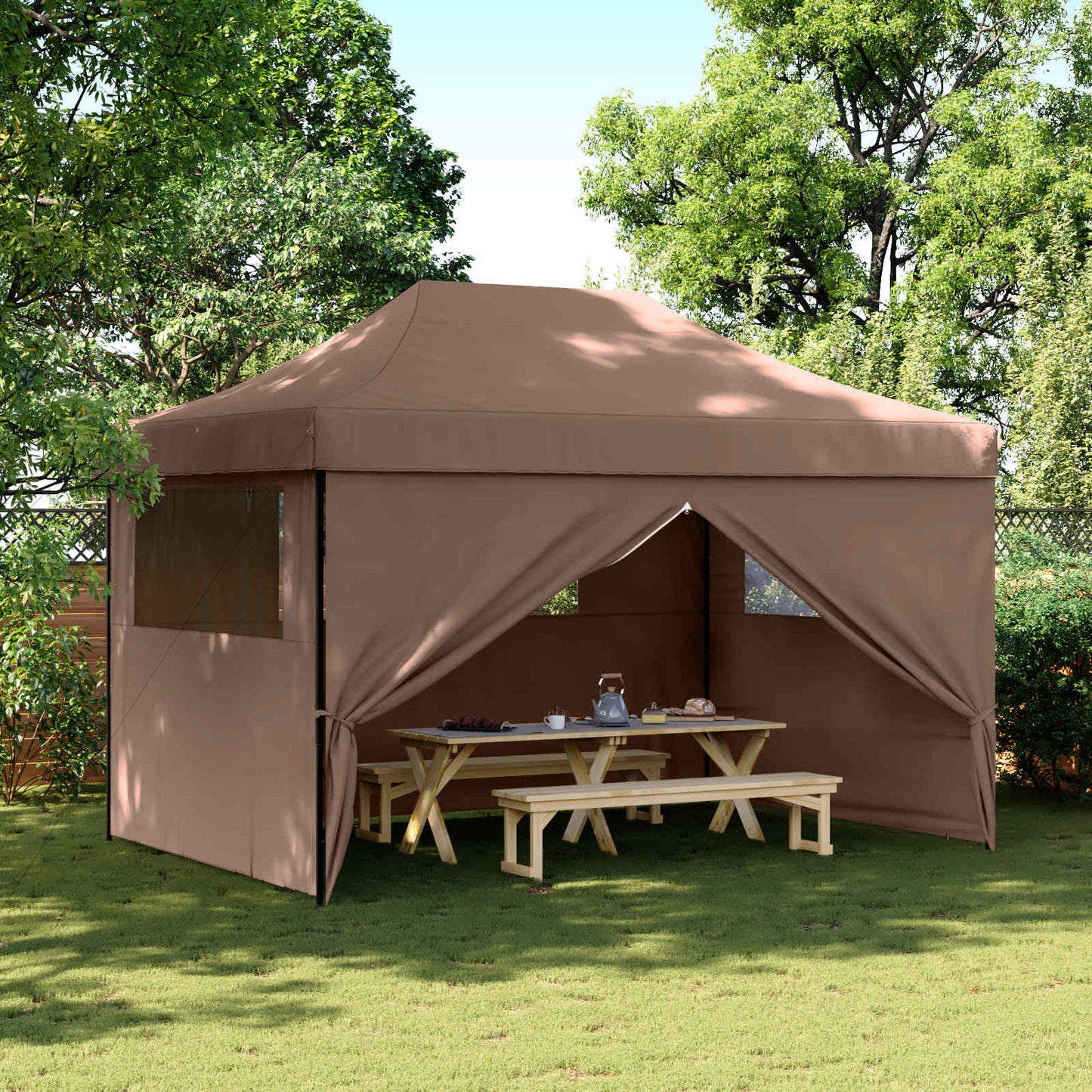 Party Tent 279 x 410 x 315 cm Brun Oxford stof
