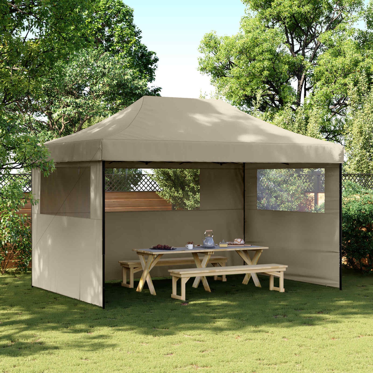 Party Tent 292 x 440 x 315 cm Gråbrun Oxford stof