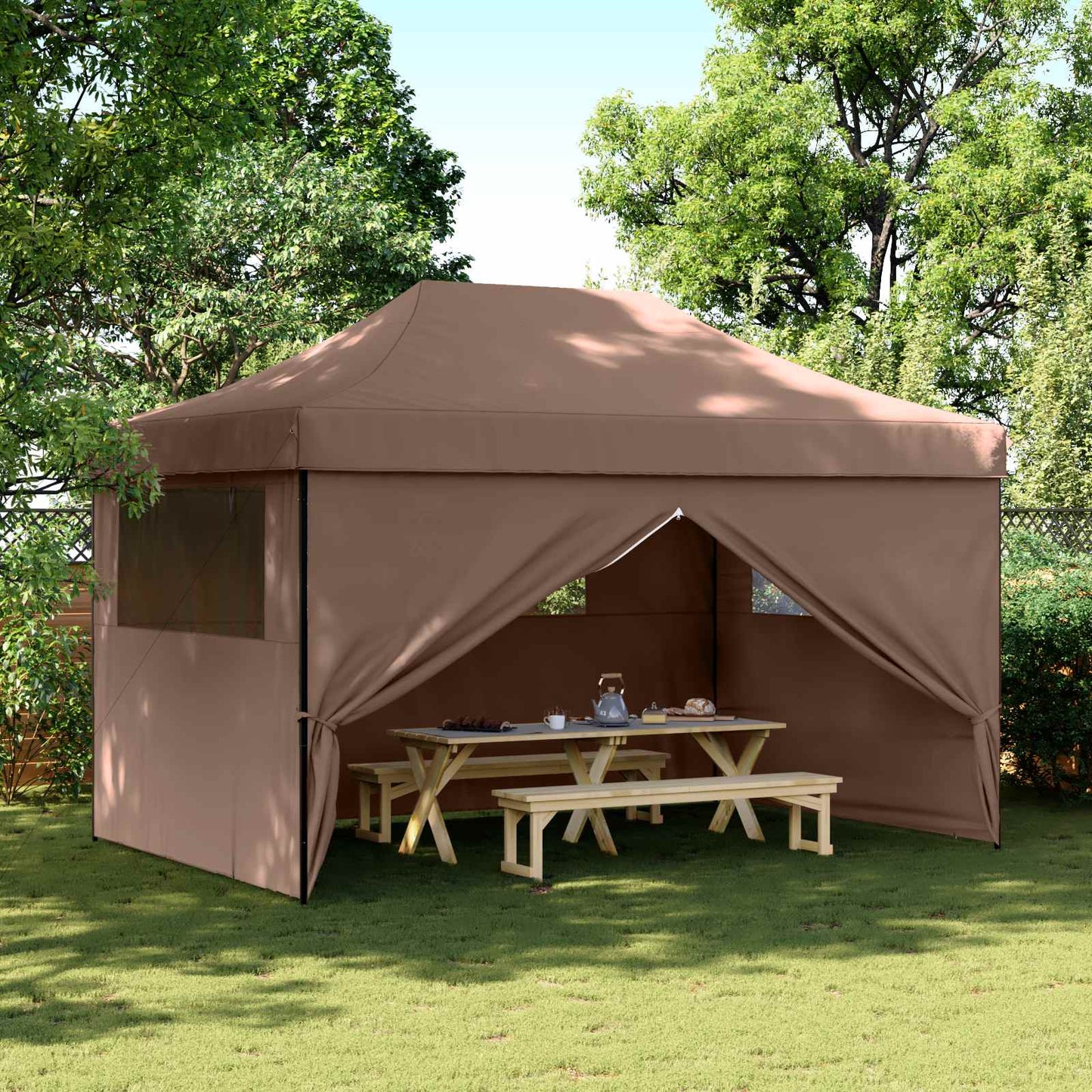 Party Tent 292 x 440 x 315 cm Brun Oxford stof
