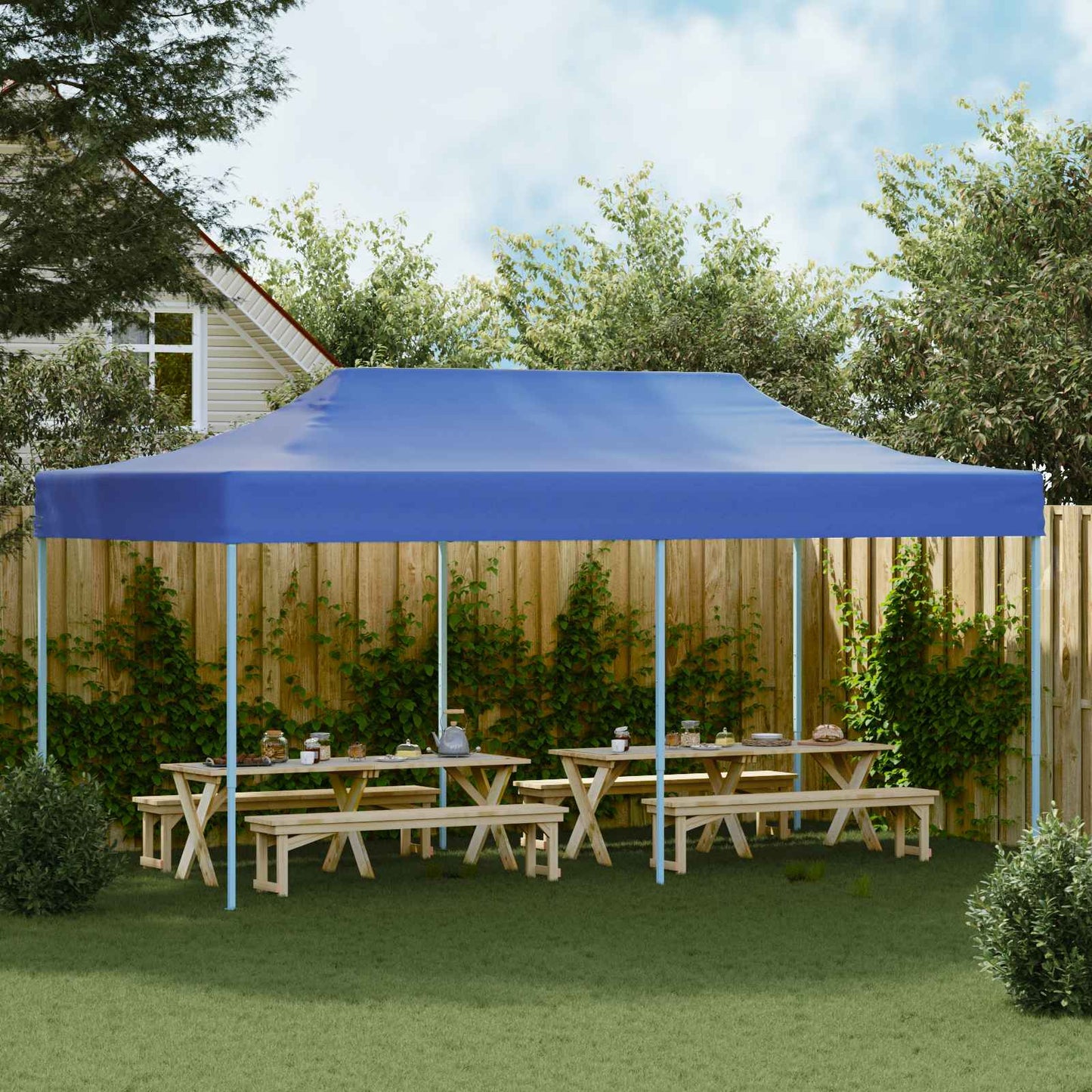 Party Tent 291 x 580 x 315 cm Blå Oxford stof