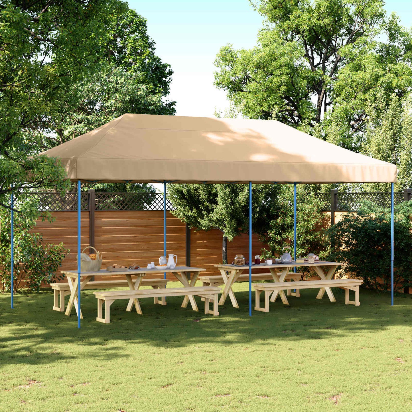 Party Tent 292 x 580 x 315 cm Beige Oxford stof