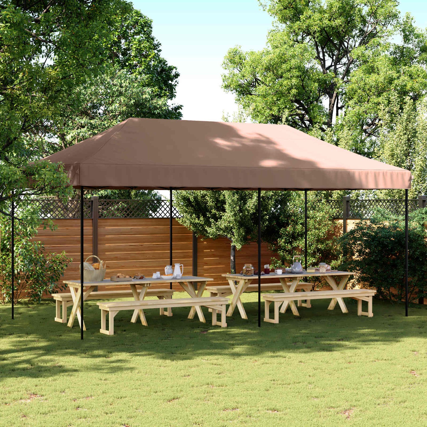 Party Tent 292 x 580 x 315 cm Brun Oxford stof