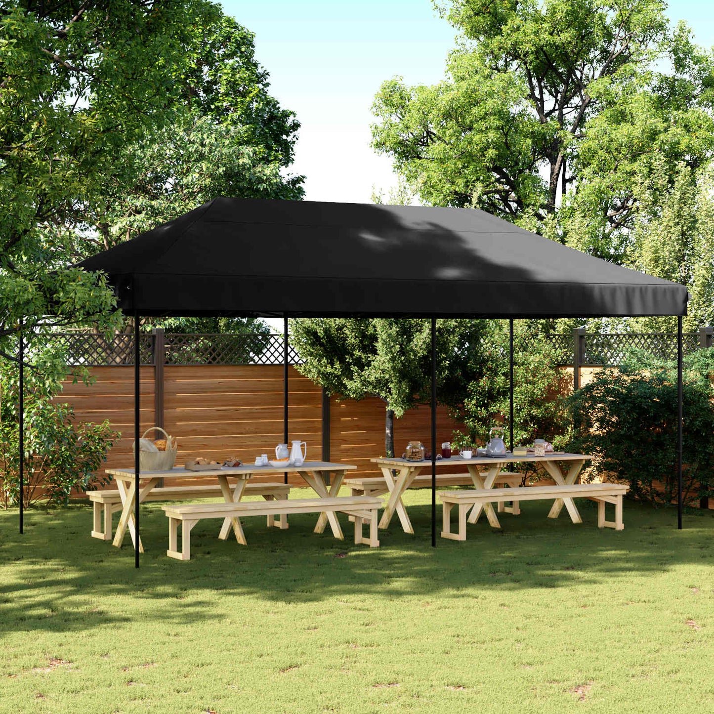 Party Tent 292 x 580 x 315 cm Sort Oxford stof