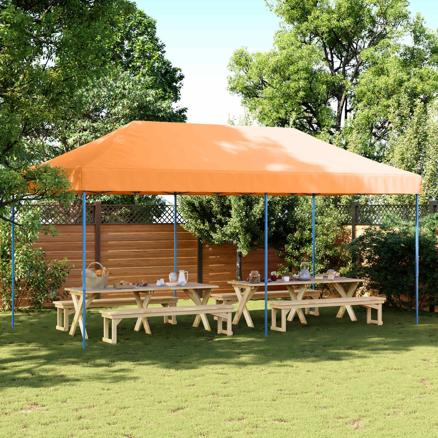 Party Tent 292 x 580 x 315 cm Orange Oxford stof