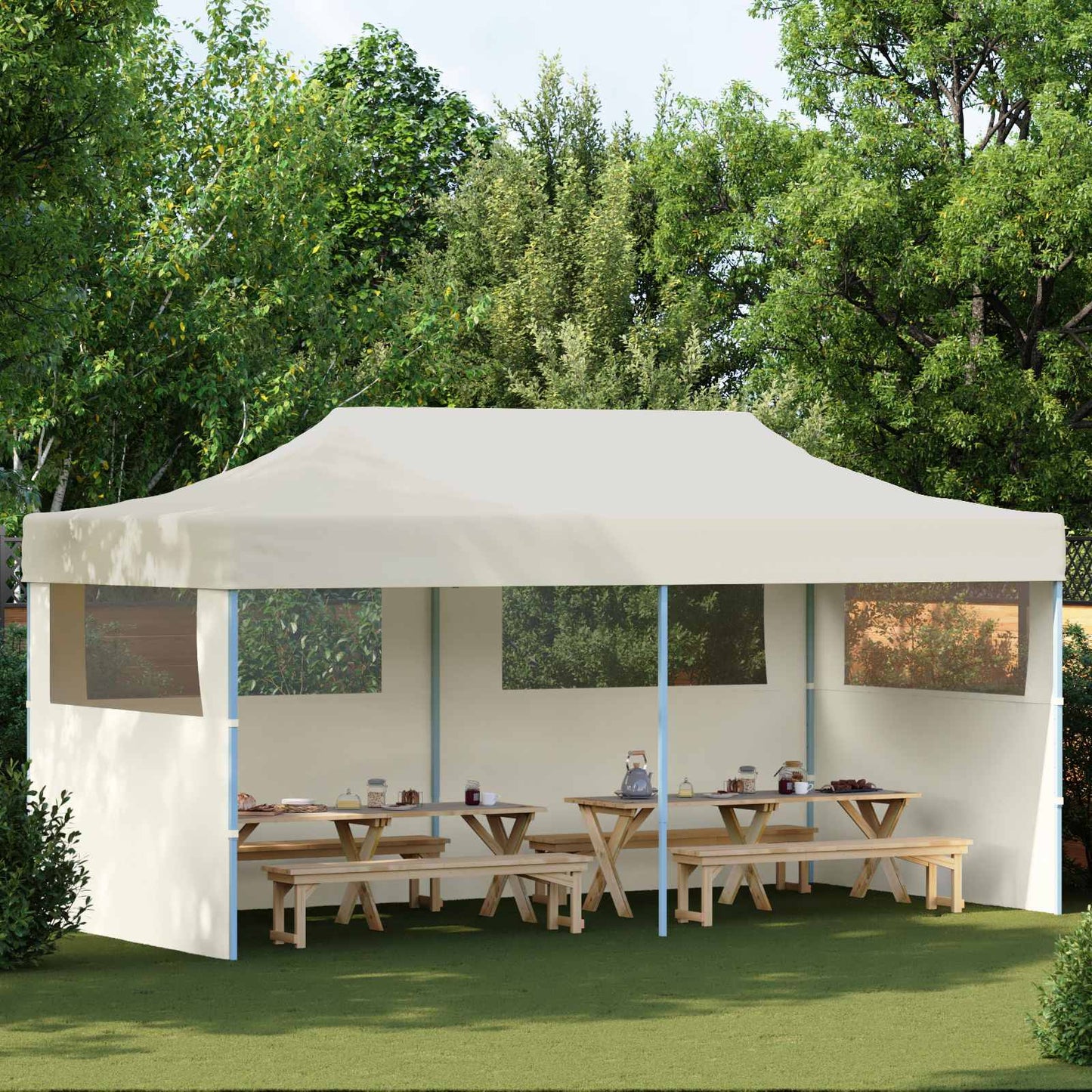 Party Tent 291 x 580 x 315 cm Cremefarvet Oxford stof