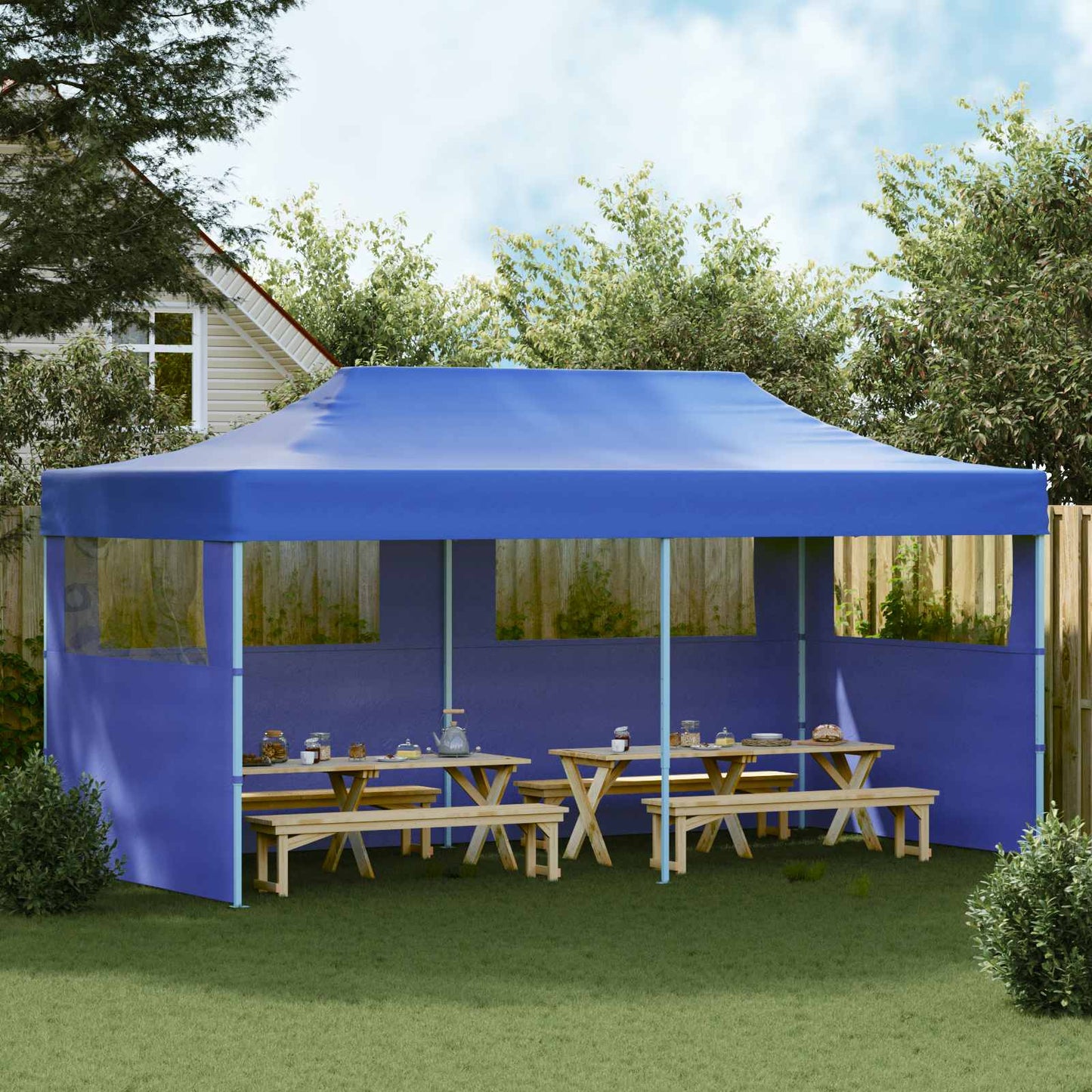 Party Tent 291 x 580 x 315 cm Blå Oxford stof