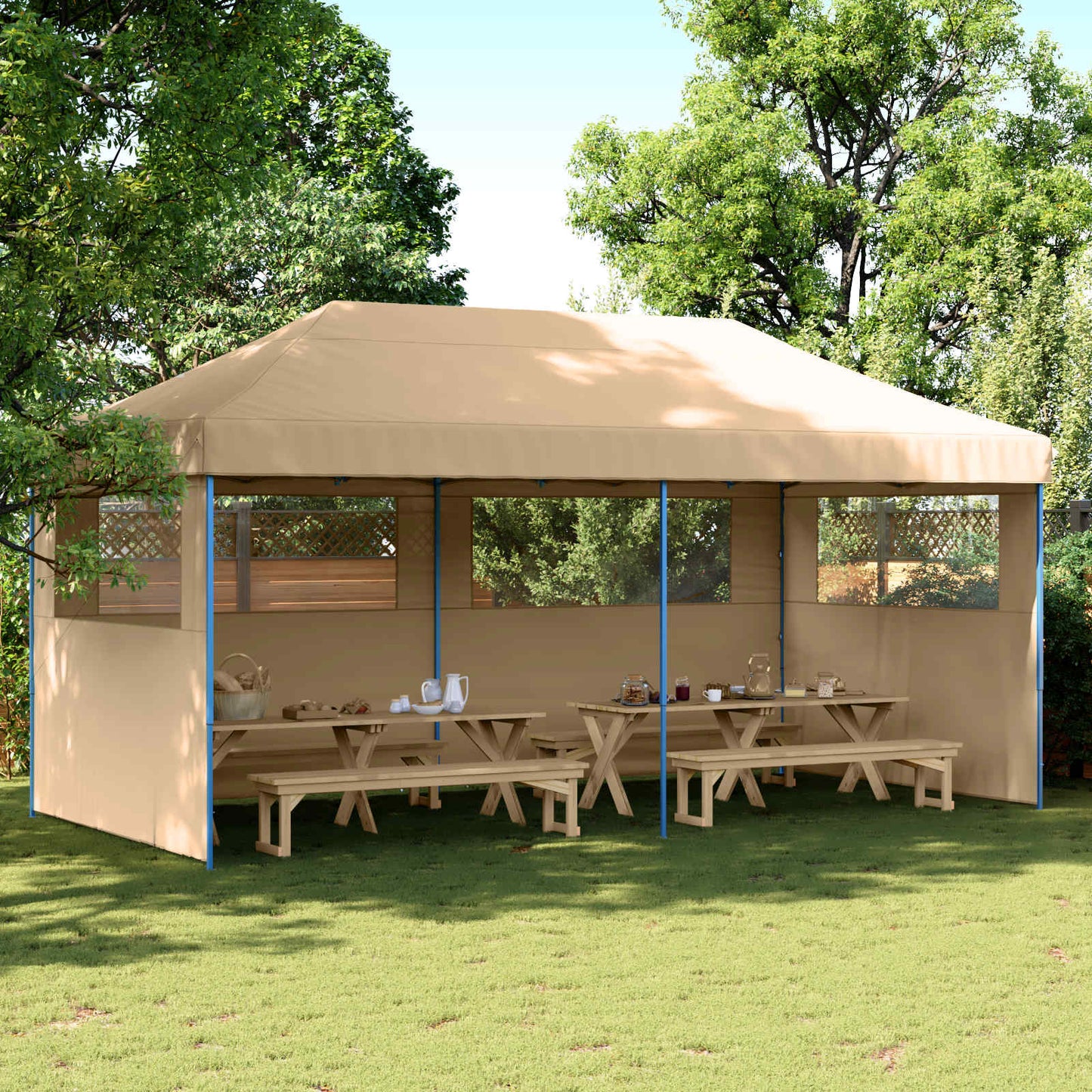 Party Tent 292 x 580 x 315 cm Beige Oxford stof